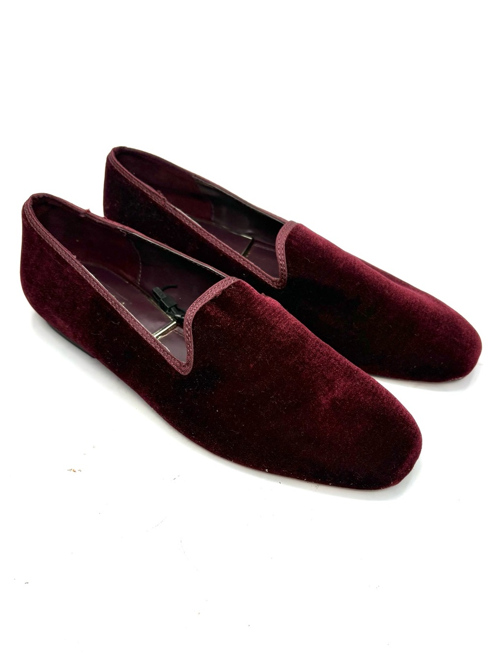 Zara Burgundy Velvet Flats | 38